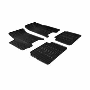 Alfombrillas de goma compatibles con Chevrolet Aveo 2006-2011 (diseño T, 4 piezas)