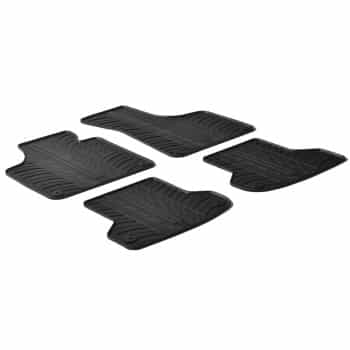 Alfombrillas de goma compatibles con Audi A3 2012- (diseño T, 4 piezas + clips de montaje)