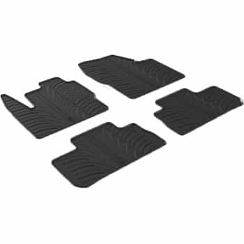 Alfombrillas de goma compatibles con Land Rover Freelander II 2007- (diseño T, 4 piezas + clips de montaje)