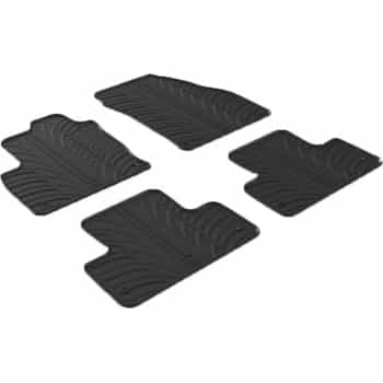 Alfombrillas de goma compatibles con Range Rover Evoque 2011- (diseño T, 4 piezas + clips de montaje)