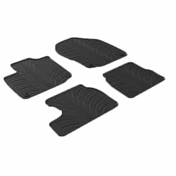 Alfombrillas de goma compatibles con Honda Civic Diesel 2012- (T-Design 4 piezas + clips de montaje)