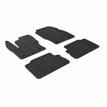 Alfombrillas de goma compatibles con Ford Kuga 2016- (Diseño T, 4 piezas + clips de montaje)