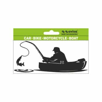 Pegatina de tatuaje de pescador en barco - 14 x 6,5 cm