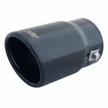 Embellecedor de escape Simoni Racing ovalado/inclinado - Negro - 76 x 80 x L128 mm - Montaje -> 68 mm