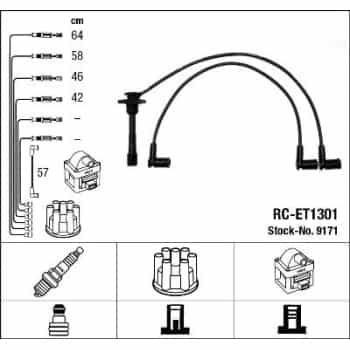 Juego de cables de bujía 9171 NGK