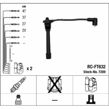 Juego de cables de bujía 7209 NGK
