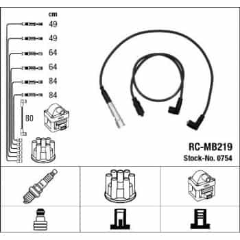 Juego de cables de bujía 0754 NGK
