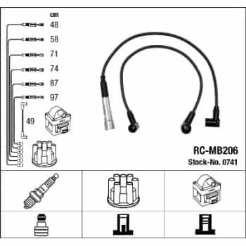 Juego de cables de bujía 0741 NGK