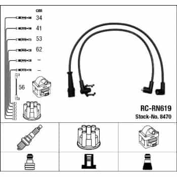 Juego de cables de bujía 8470 NGK