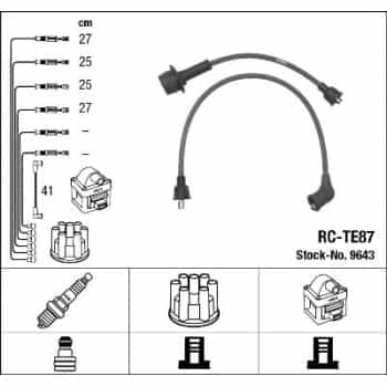 Juego de cables de bujía 9643 NGK
