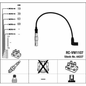 Juego de cables de bujía 44227 NGK