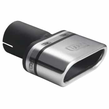 Embellecedor de escape Ulter Sport - Ovalado 110x45 mm en ángulo - Longitud 80 mm - Montaje ->50 mm - Acero inoxidab