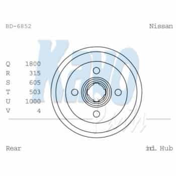 Tambor de freno BD-6852 Kavo parts