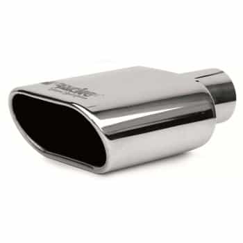 Embellecedor de escape Simoni Racing rectangular/inclinado de acero inoxidable - 140 x 80 - Longitud 240 mm - Montaje 57