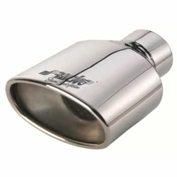 Embellecedor de escape Simoni Racing ovalado de acero inoxidable - 135 x 85 x L185 mm - Montaje -> 60 mm