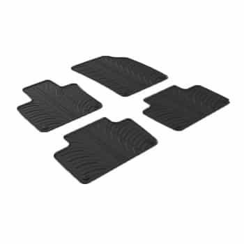 Alfombrillas de goma compatibles con Volvo XC90 3/2015- (diseño T, 4 piezas + clips de montaje)