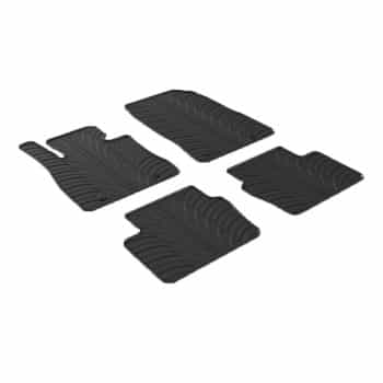 Alfombrillas de goma compatibles con Mazda 2 11/2014- (diseño T, 4 piezas + clips de montaje)