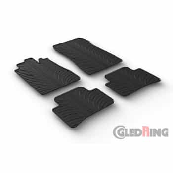 Alfombrillas de goma compatibles con Mercedes Clase C W202 1993-2000 (diseño T, 4 piezas + clips de montaje)