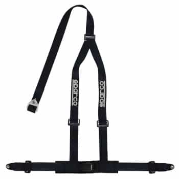 Cinturón deportivo Sparco de 3 puntos - Negro - Incluye montaje con tornillos (certificado E)