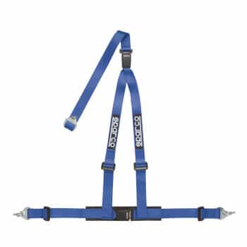 Cinturón deportivo Sparco de 3 puntos - Azul - Incluye protector pélvico y fijación con tornillos (certificado E)