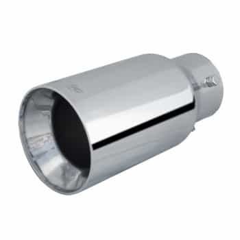 Embellecedor de escape Simoni Racing redondo/recto de acero inoxidable - Ø90xL185mm - Montaje 34-59mm