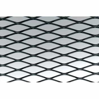 Malla de carreras de aluminio negro Simoni Racing - 100x30cm - diamante 12x35mm