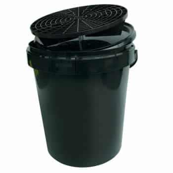 Cubo para lavado de coches 15L Negro + Tapa + Rejilla
