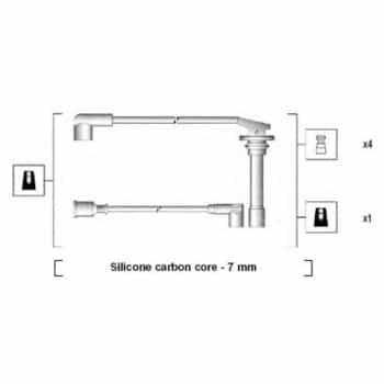 Juego de cables de bujía 941275010862 Magneti Marelli