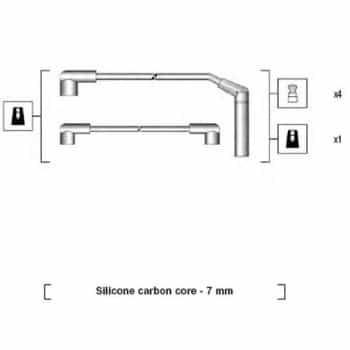 Juego de cables de bujía 941285040867 Magneti Marelli