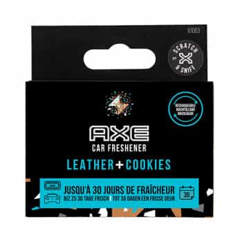 Recambio de ambientador AXE de aluminio con soporte de cuero y galletas (2 unidades)