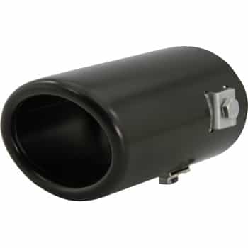 Embellecedor de escape Acero/Negro - ovalado 80x60mm - longitud 105mm -> conexión 55mm