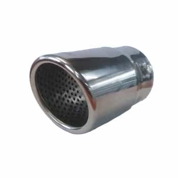 Embellecedor de escape Simoni Racing redondo/inclinado de acero inoxidable - Diámetro 76 mm - Longitud 128 mm - Montaje