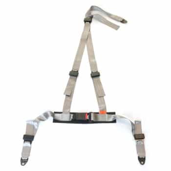 Cinturón deportivo de carreras de 3 puntos plateado + marca E (2 pulgadas)