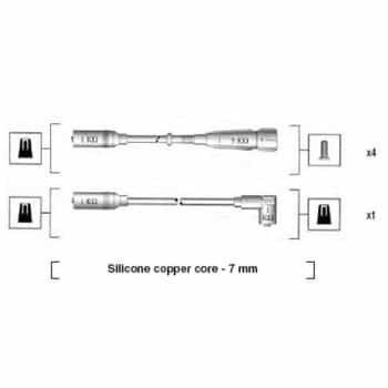 Juego de cables de bujía 941055040529 Magneti Marelli