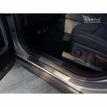 Molduras de umbral de puerta de acero inoxidable aptas para Ford Kuga III 2019- 'Lines' - 4 piezas