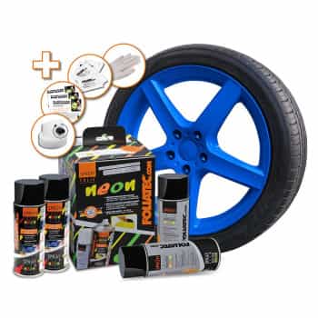 Juego de láminas de pulverización Foliatec - Azul neón - 4 piezas