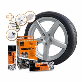 Juego de láminas en aerosol Foliatec (película en aerosol) - plata metalizada - 2 x 400 ml