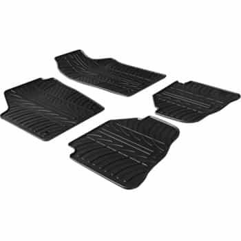 Alfombrillas de goma compatibles con Volkswagen Fox a partir de 2005 (T-Design, 4 piezas)