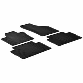 Alfombrillas de goma compatibles con Volkswagen Sharan 2010- / Seat Alhambra 5 puertas 2010- (diseño T, 4 piezas)