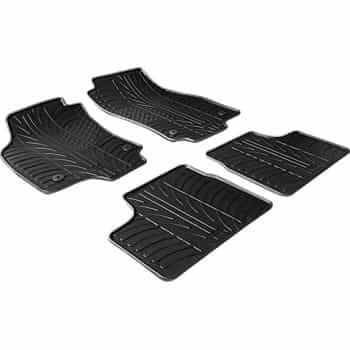 Tapis en caoutchouc adaptés pour Opel Astra H de 2004 à 2009 (T-Design 4 pièces + clips de montage)