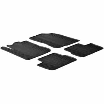 Tapis en caoutchouc adaptés pour Peugeot 208 2012- (4 pièces + clips de fixation)