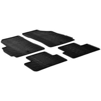 Alfombrillas de goma compatibles con Chevrolet Orlando 2010- (T-Design 4 piezas + clips de montaje)
