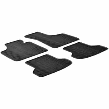 Alfombrillas de goma aptas para Audi A3 2003-2012 (T-Design 4 piezas + clips de montaje)