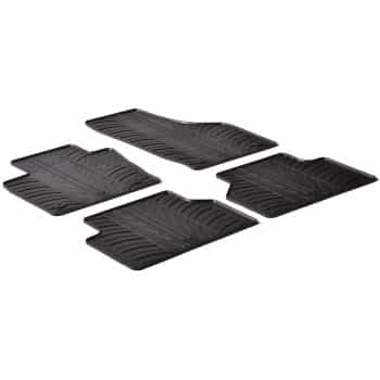 Alfombrillas de goma compatibles con Audi Q3 2011- (diseño T, 4 piezas + clips de montaje)
