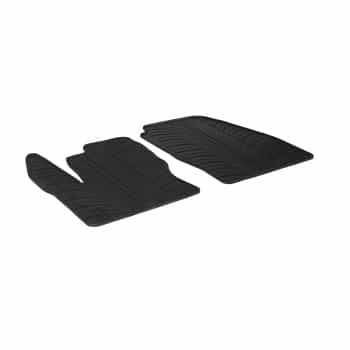 Alfombrillas de goma compatibles con Ford Tourneo Connect Cargo 2014- (diseño T, 2 piezas + clips de montaje)