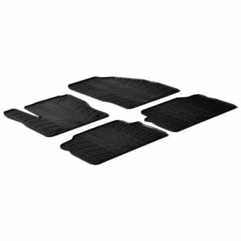 Alfombrillas de goma compatibles con Ford Kuga 2008-2013 (diseño T, 4 piezas + clips de montaje)