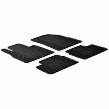 Alfombrillas de goma compatibles con Nissan Micra 2011- (Diseño T, 4 piezas + clips de montaje)
