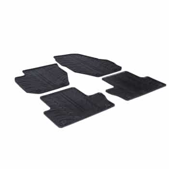 Alfombrillas de goma compatibles con Volvo XC60 2008- (diseño T, 4 piezas + clips de montaje)