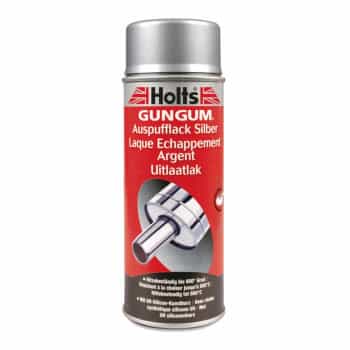 Pintura para escape Holts Gun Gum, color plata 800°, 400 ml