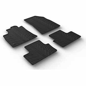 Alfombrillas de goma compatibles con Renault Clio V HB 9/2019- (diseño T, 4 piezas + clips de montaje)